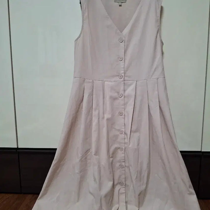 [BUNJANG] Plastic Island Beige Pintuck Dress M / 플라스틱 아일랜드 베이지 핀턱 원피스 M   거의새것
