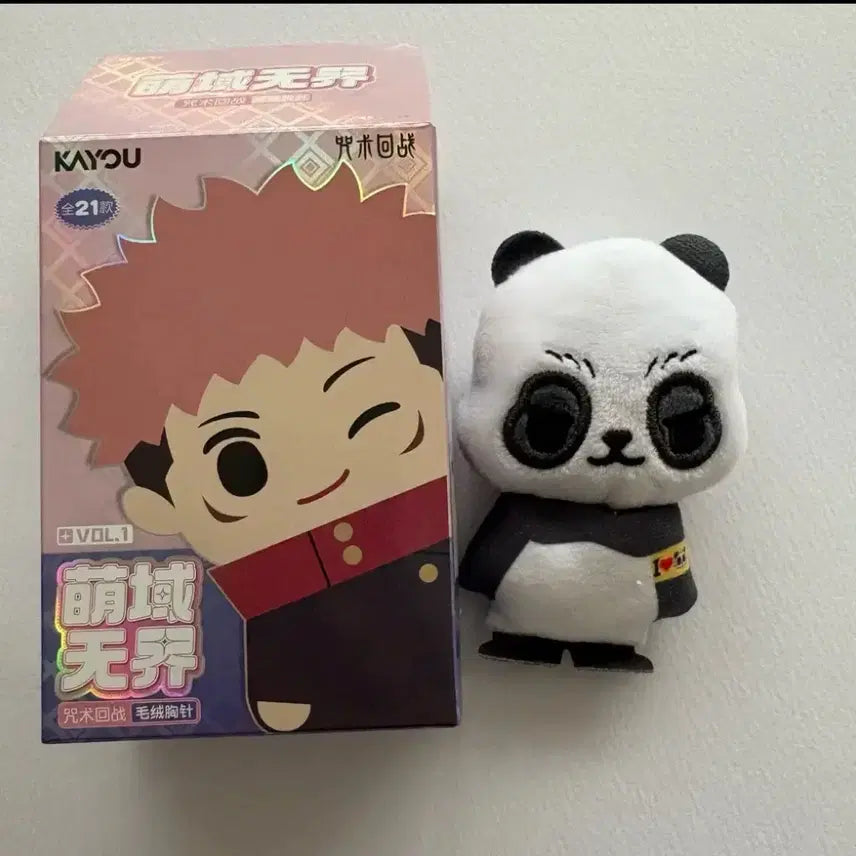 [BUNJANG] Jujutsu Kaisen Momota Nova Roll-up Plush Bundle / 카유 주술회전 뱃지 누이 일괄 판다 모모 노바라
