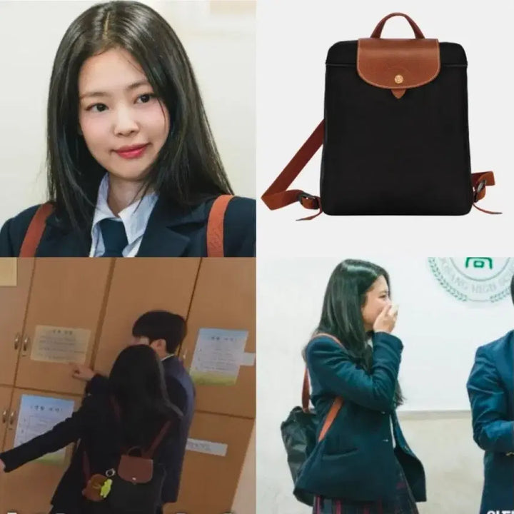 [BUNJANG] Longchamp Jennie Backpack Set with Inner Bag and Sanrio Keyring / 새상품 제니 롱샴 백팩+이너백+산리오키링