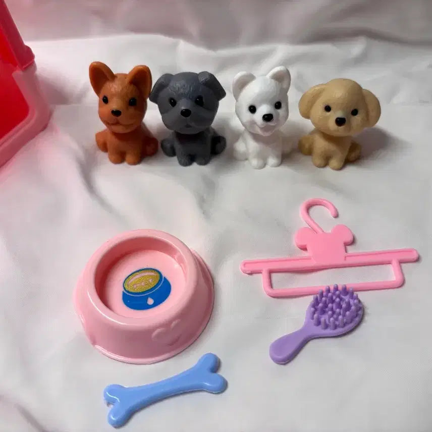 [BUNJANG] Puppy Figure Kennel Toy Bundle Set / 강아지 피규어 켄넬 장난감 일괄 판매