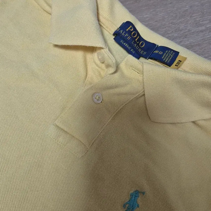 [BUNJANG] Polo Kids Yellow Short Sleeve Polo Shirt (M 10-12) / 폴로 노란 키즈 카라티 (M 10-12)