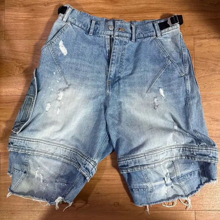 [BUNJANG] FROMWHERE Layer Work Shorts Blue / [2 size] 파프롬왓 레이어 워크 쇼츠 블루