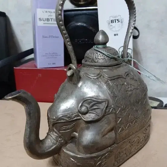 [BUNJANG] 17cm Brass Elephant Teapot / 14    17센치 백동재질코끼리주전자