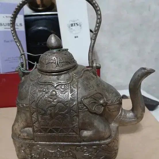 [BUNJANG] 17cm Brass Elephant Teapot / 14    17센치 백동재질코끼리주전자