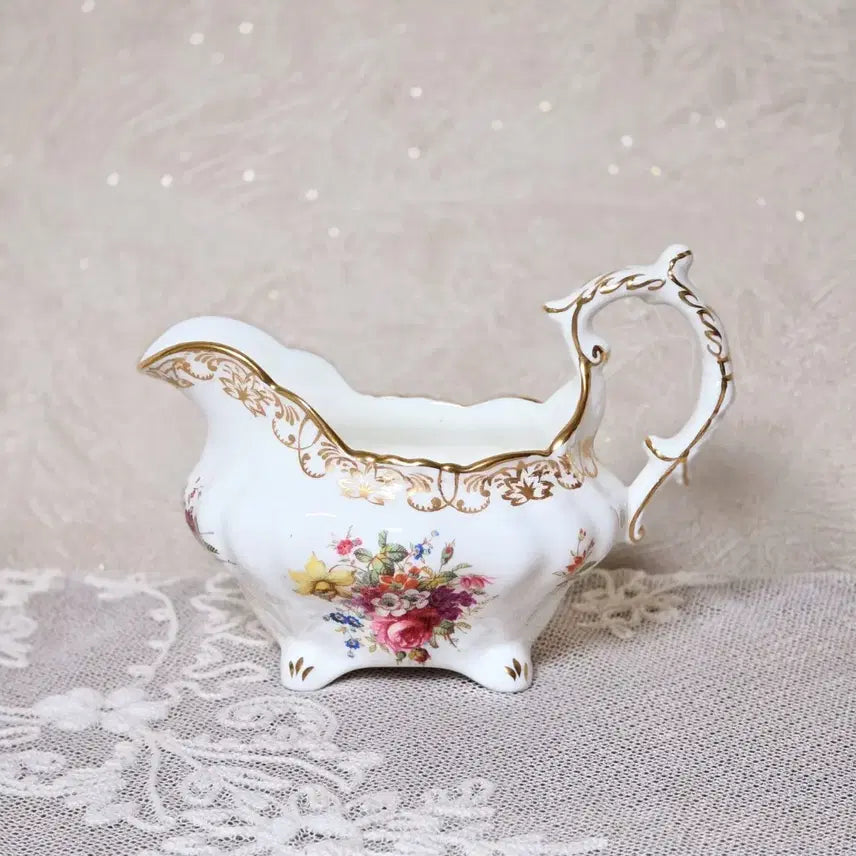 [BUNJANG] Hammersley Floral Bouquet Creamer / 영국 앤틱 빈티지 해머슬리 크리머 플로럴 부케 골드 수집 그릇 인테리어