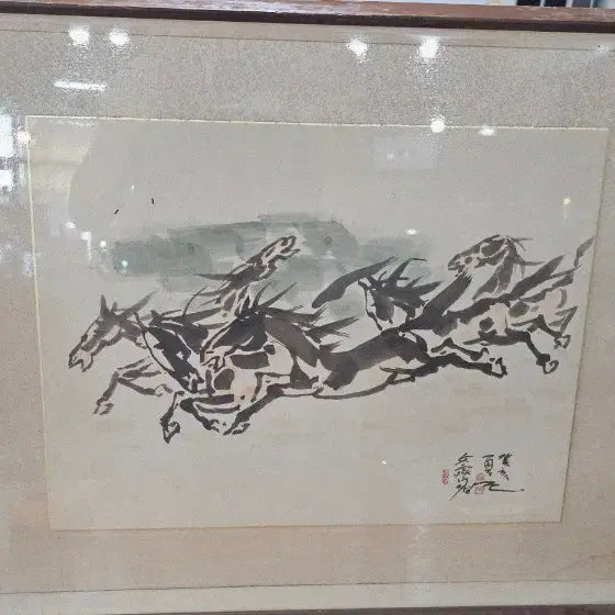 [BUNJANG] Antique Ink Wash Painting / 오래된.  말.  수묵화.    49. 50