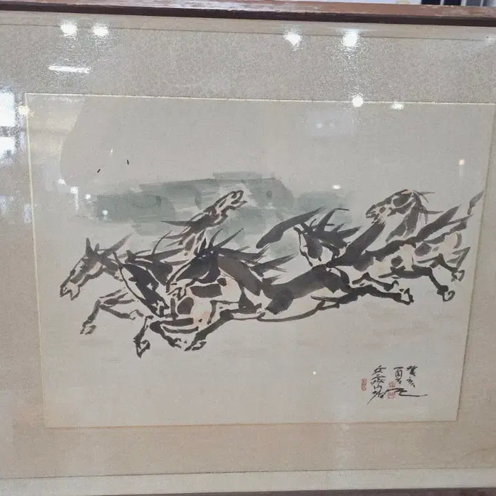 [BUNJANG] Antique Ink Wash Painting / 오래된.  말.  수묵화.    49. 50