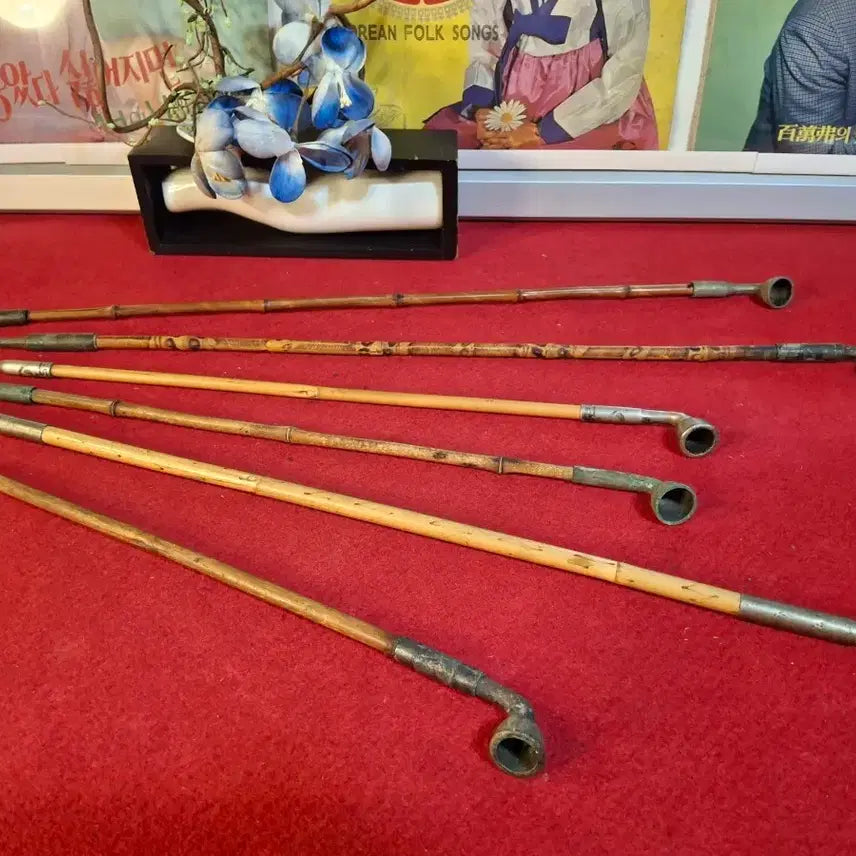 [BUNJANG] Set of 6 Bamboo Stem Pipes / 실사용하던 죽절 곰방대 6점