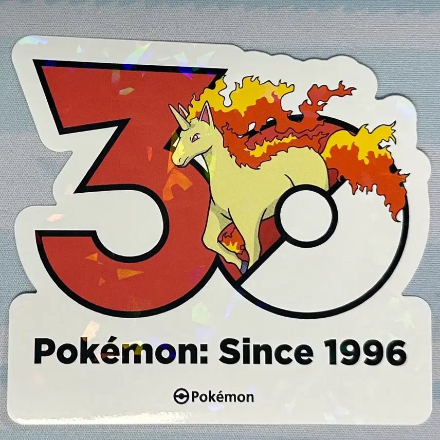 [BUNJANG] Pokemon 30th Anniversary Rapidash Logo Sticker / [포켓몬 30주년 기념 로고스티커]날쌩마