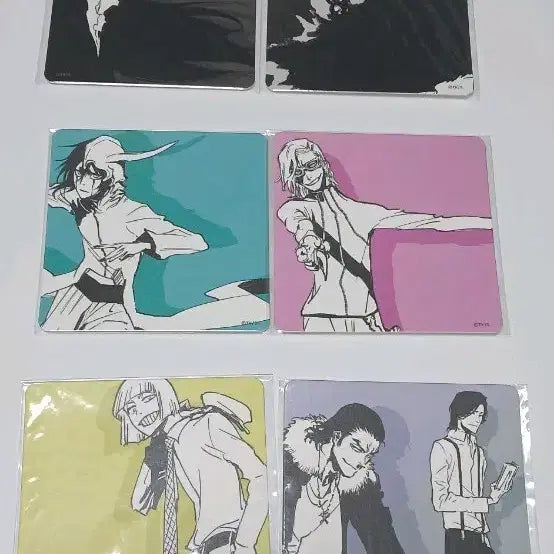 [BUNJANG] Bleach Original Art Exhibition Coaster Bundle Set (Yhwach, Ichibe, Ulquiorra, Zommari, Aizen, Shinji) / 일괄)블리치 원화전 코스터 유하바하 이치베 우르키오라 자엘아폴로 신지