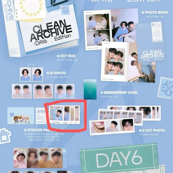 [BUNJANG] Day6 My Day 6th Gen Kit Polaroid Frame Sticker Set (4EA) / 데이식스 마이데이 6기 키트 - 폴라로이드 프레임 스티커 4EA
