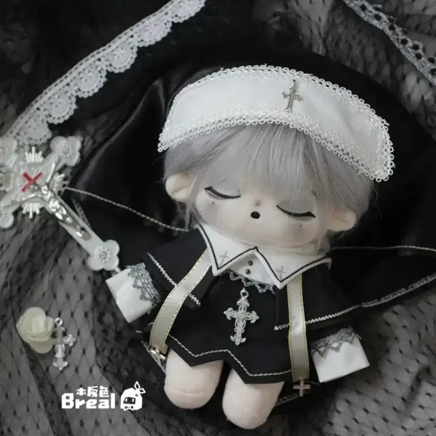 [BUNJANG] 20cm Doll Nun Outfit Set Gothic Style / 20cm 인형옷 수녀복 사제 고딕풍 20깅