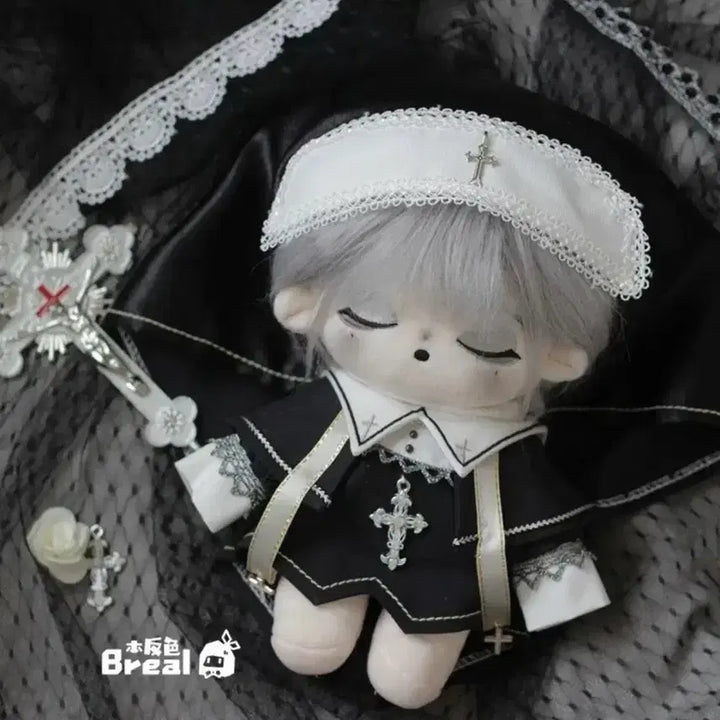 [BUNJANG] 20cm Doll Nun Outfit Set Gothic Style / 20cm 인형옷 수녀복 사제 고딕풍 20깅
