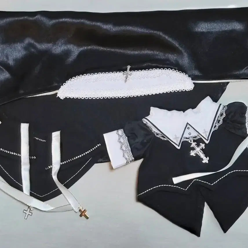 [BUNJANG] 20cm Doll Nun Outfit Set Gothic Style / 20cm 인형옷 수녀복 사제 고딕풍 20깅