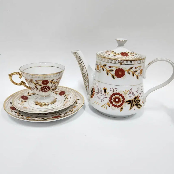 [BUNJANG] Haenamsa Golden Apricot Teapot and Trio Set / 행남사 골든 애프리콧 티팟과 트리오1조/올드 엔틱
