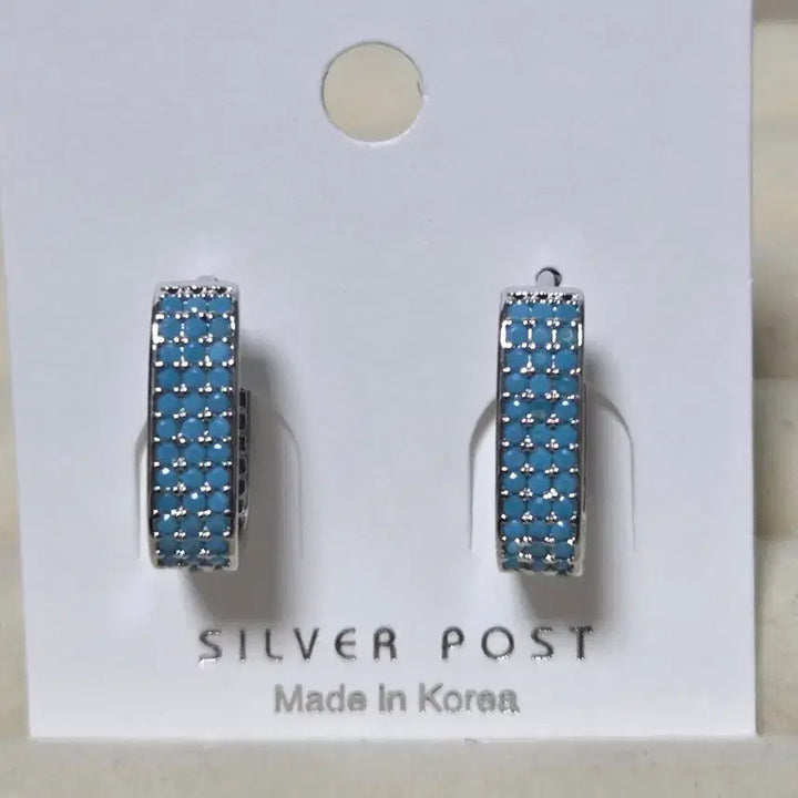 [BUNJANG] Silverpost Turquoise Ring Earrings (New) / 실버포스트 터키석 링 귀걸이(새상품