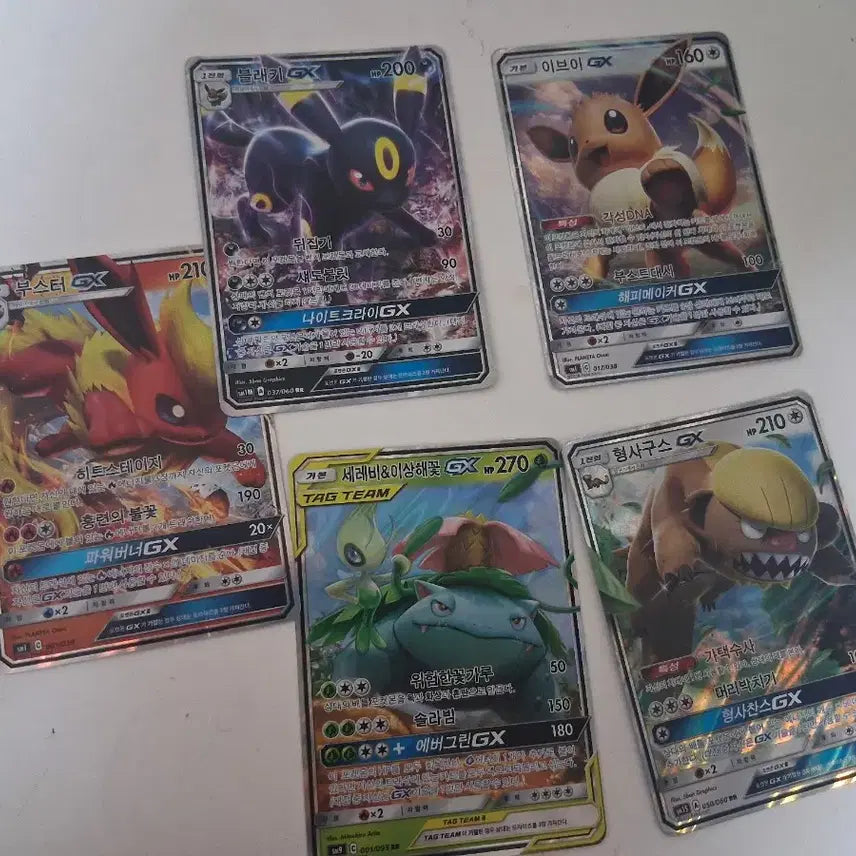 [BUNJANG] Pokemon "Detective Pikachu" &amp; "Booster" &amp; "Eevee" &amp; "Umbreon" &amp; "Celebi &amp; Bulbasaur GX" Bundle Set / 포켓몬형사구스/부스터/이브이/블래키/세레비&amp;이상해씨GX일괄