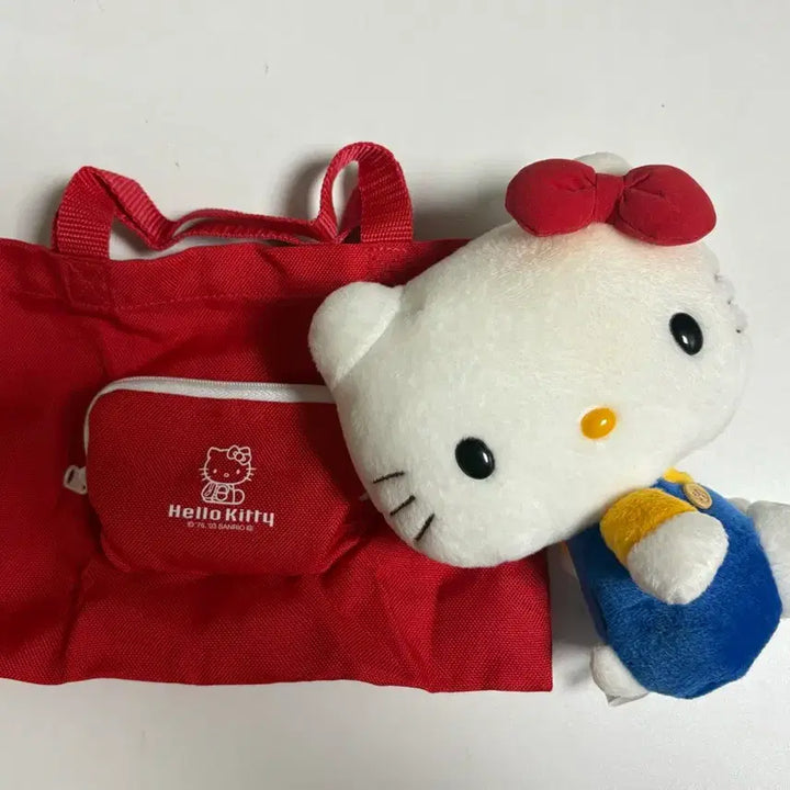 [BUNJANG] Hello Kitty Plush Doll &amp; Shopping Basket Set / 헬로키티 인형&amp;장바구니