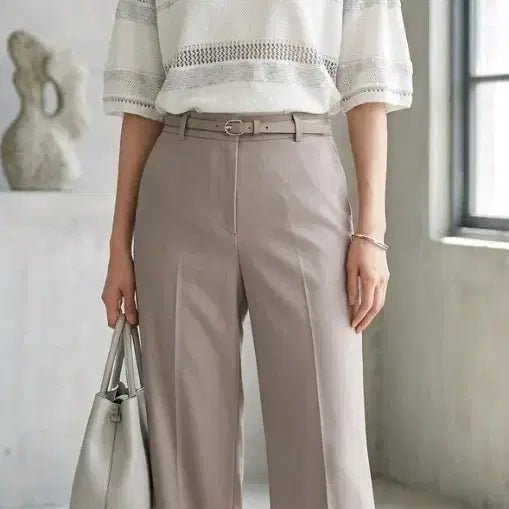 [BUNJANG] TIME Striped Short-Sleeve Knit Top / TIME 스트라이프 반팔 니트 F