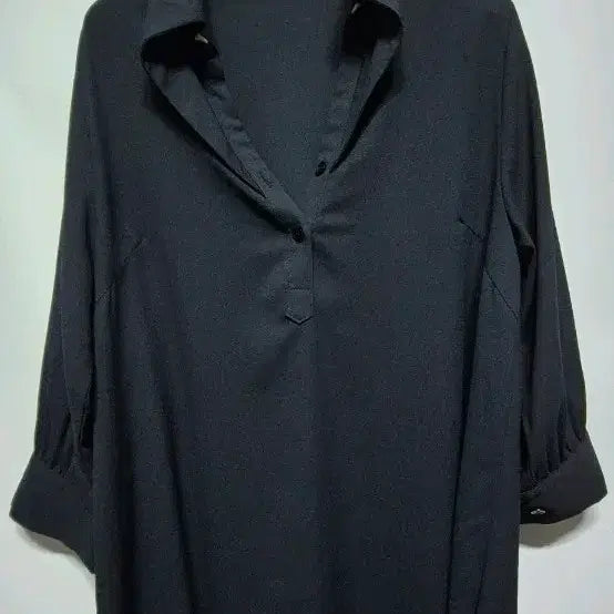 [BUNJANG] IGIGLI Black Shirt Blouse with Check Lining (Size 55-77) / IGIGLI 블랙 셔츠 블라우스 체크 안감55~77