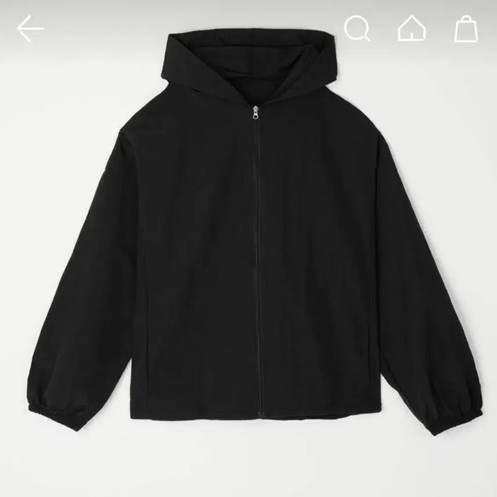 [BUNJANG] Unisex Black Hooded Windbreaker Jacket - Size S / 블랙 후드 바람막이 공용 S사이즈
