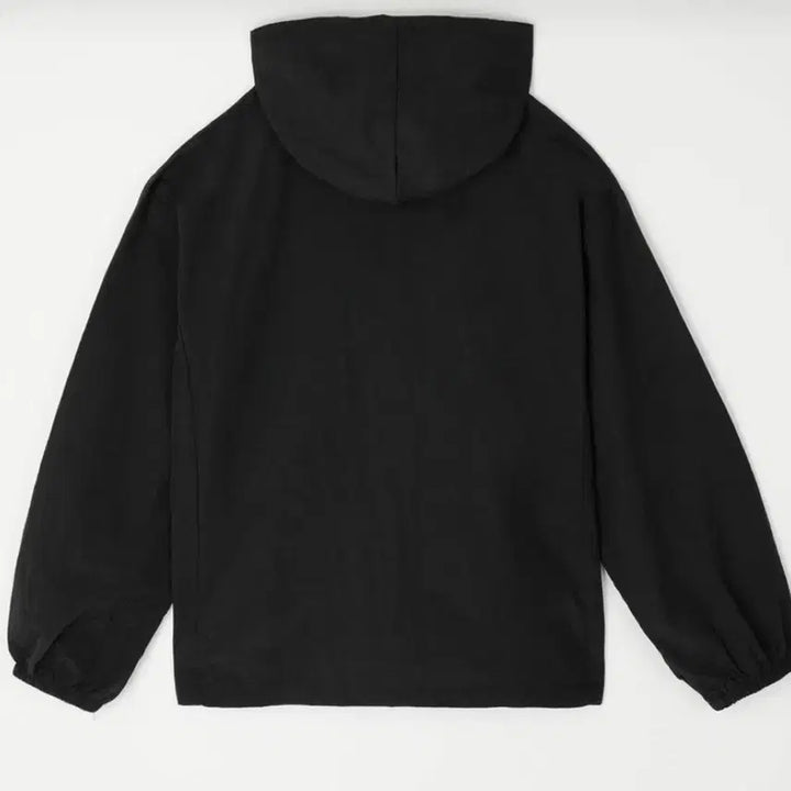 [BUNJANG] Unisex Black Hooded Windbreaker Jacket - Size S / 블랙 후드 바람막이 공용 S사이즈