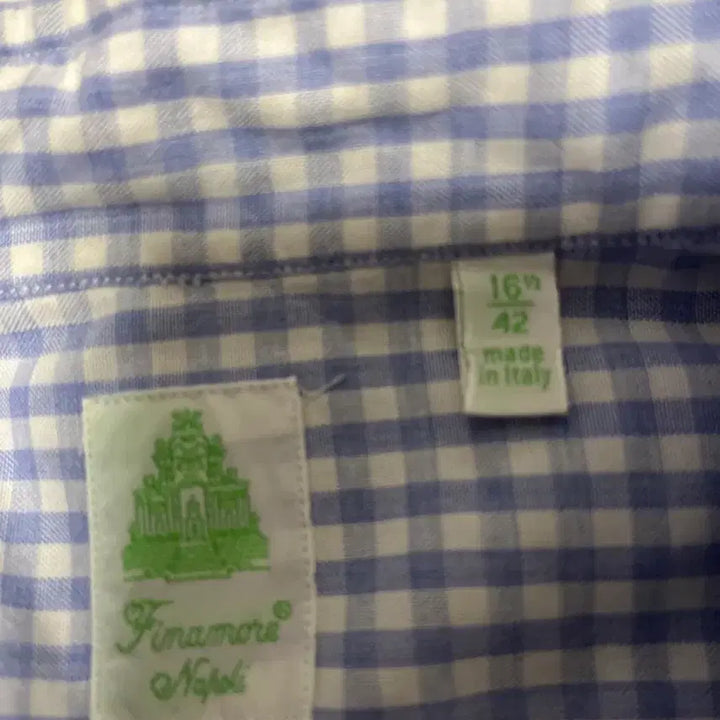 [BUNJANG] Finamore Napoli Sergio Model Checked Dress Shirt 16 1/2 / Finamore Napoli 체크 셔츠 16 1/2
