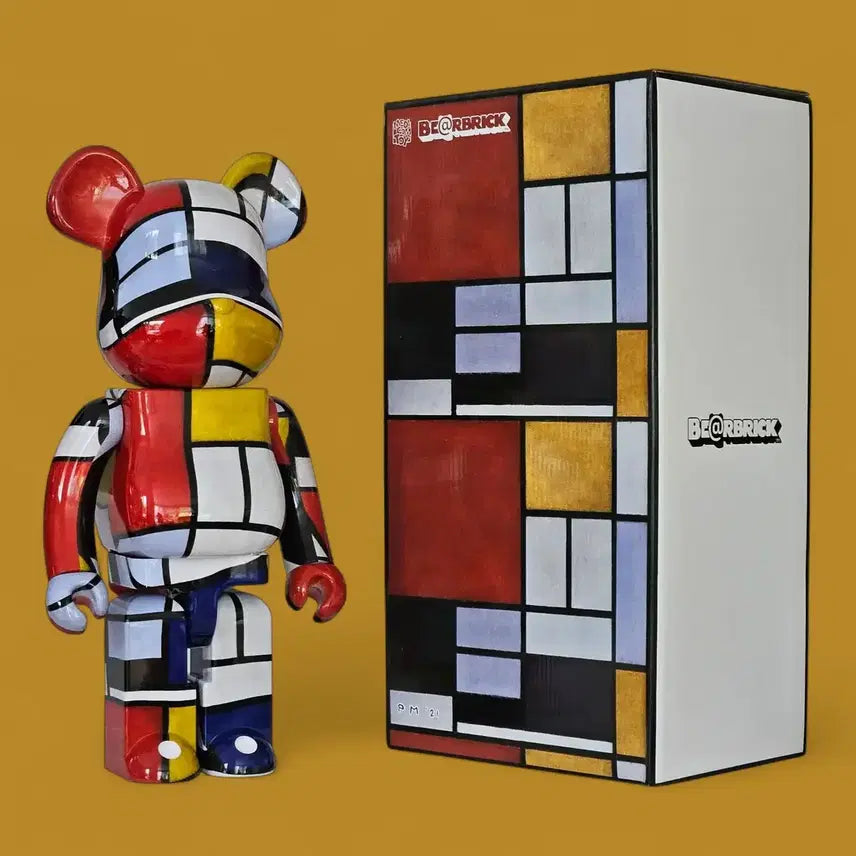 [BUNJANG] Medicom Toy BE@RBRICK Mondrian 400% + 100% Set / 미개봉) 베어브릭 몬드리안 400%+100%