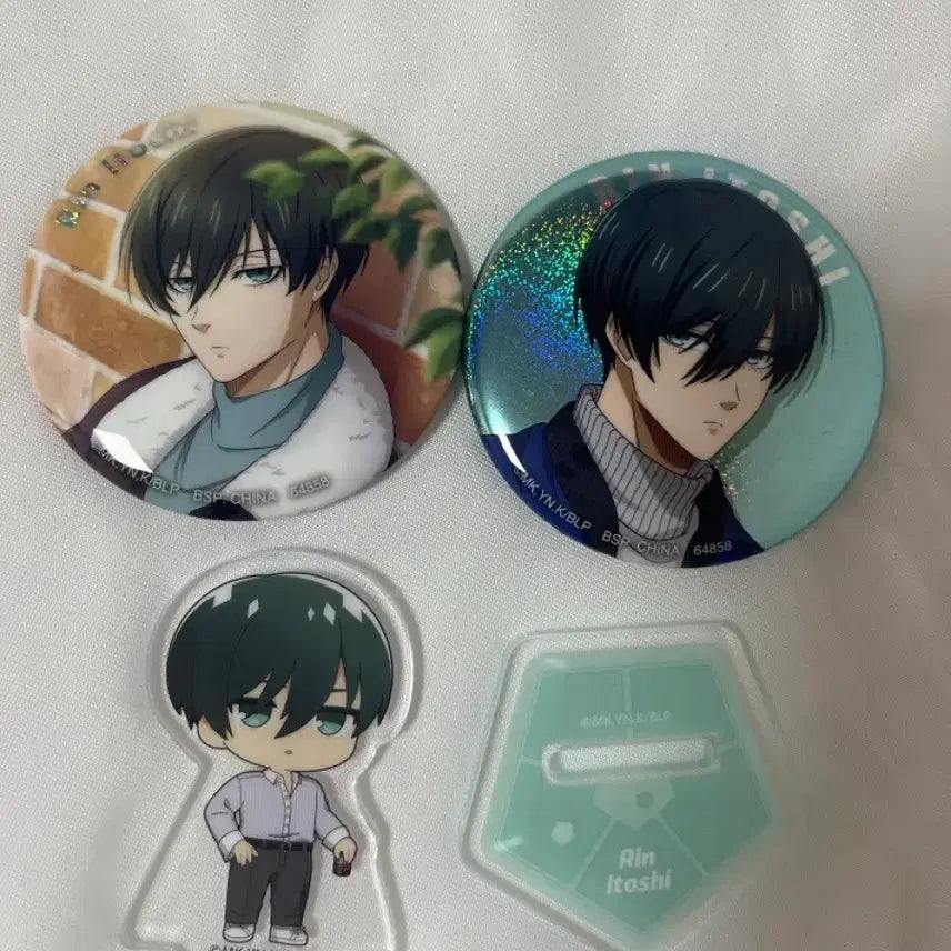 [BUNJANG] Blue Lock Rin Itoshi Can Badge &amp; Acrylic Stand Bundle Set / 블루록 이토시 린 캔뱃지,아크릴 스탠드 일괄