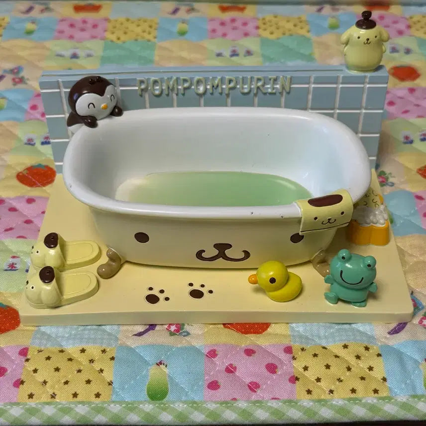 [BUNJANG] Classic Pompompurin Ceramic Bathtub Figurine Set / 고전 폼폼푸린 폼푸 도기욕조