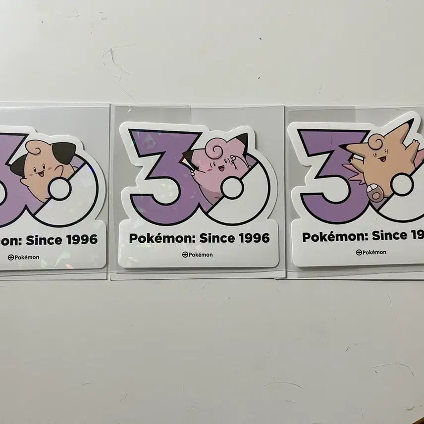 [BUNJANG] Pokemon 30th Anniversary Stickers - Clefairy, Clefable, Clefairy / 포켓몬 30주년 스티커 삐+삐삐+픽시
