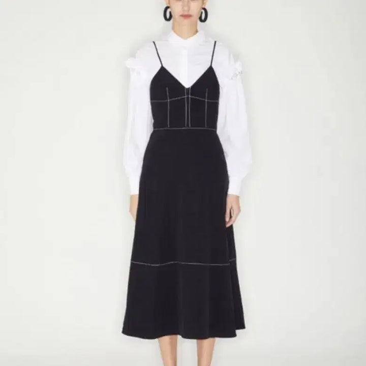 [BUNJANG] Ha By Ha Kim Long Dress Stitch Detail / 해바이해킴 원피스