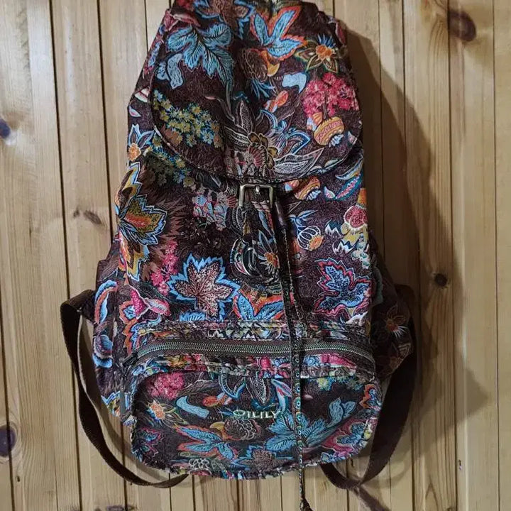 [BUNJANG] Oilily Maple Pattern Backpack / 오일릴리 단풍패턴 백팩