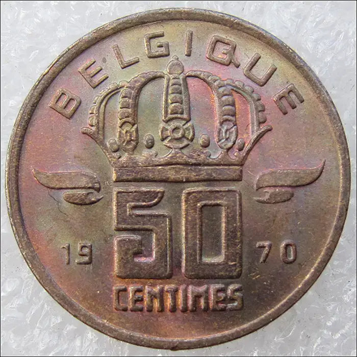 [BUNJANG] Belgium 1970 50 Francs Rainbow Toning Coin / 벨기에 1970년 50상팀 레인보우 변색(2545) [동전, 외국주화]