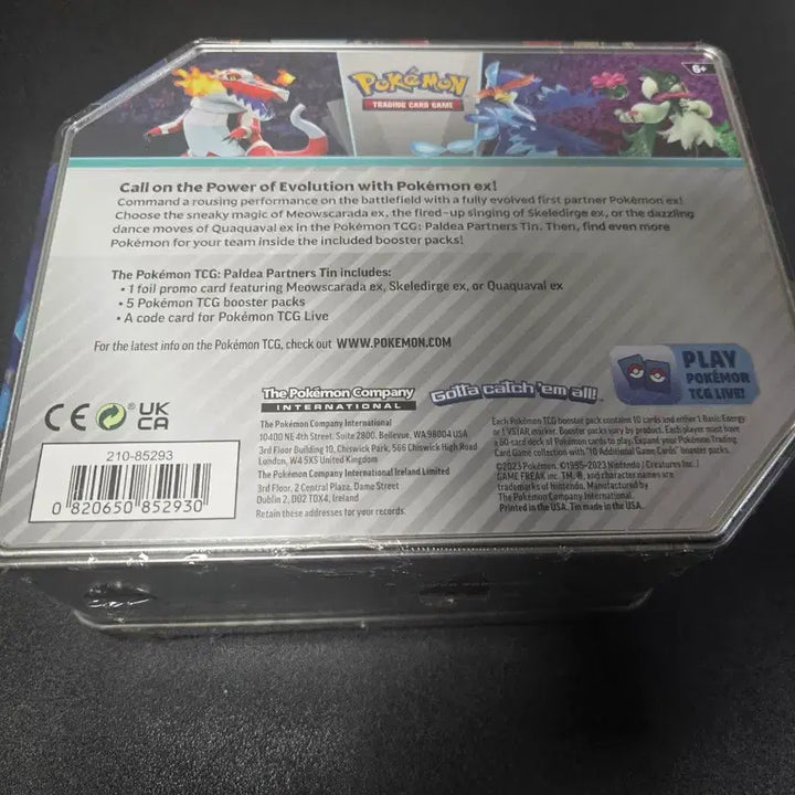 [BUNJANG] Pokemon TCG Paldea Partners Tin Case (English) / 포켓몬 카드 팔데아 파트너 틴 케이스 (영문판)
