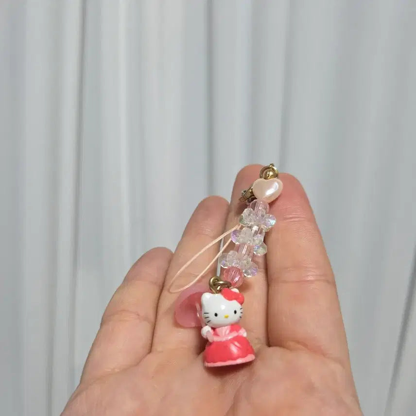 [BUNJANG] Vintage Sanrio Hello Kitty Dress Strap Doll / 빈티지 토이 캐릭터 굿즈 고전 만화 인형 산리오 드레스 헬로키티 스트랩