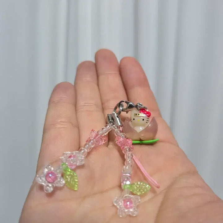 [BUNJANG] Vintage Sanrio Flower Hello Kitty Strap Doll / 빈티지 토이 캐릭터 굿즈 고전 만화 인형 산리오 플라워 헬로키티 스트랩