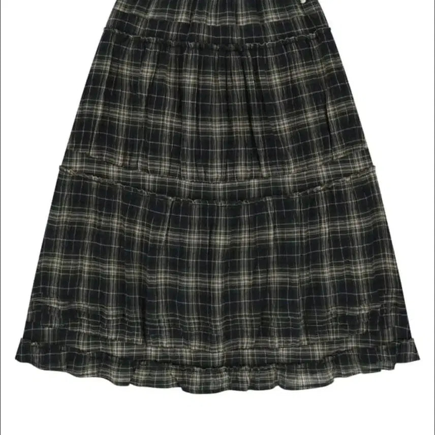 [BUNJANG] Koiseo Shirring Midi Skirt Check / 코이세이오 셔링 미디 스커트 체크