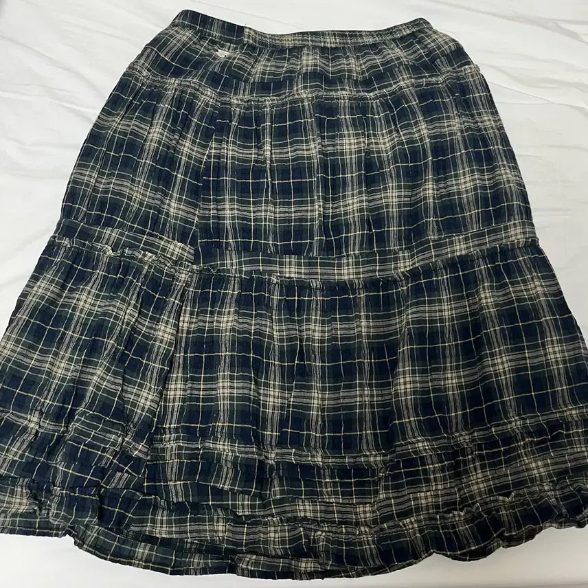 [BUNJANG] Koiseo Shirring Midi Skirt Check / 코이세이오 셔링 미디 스커트 체크
