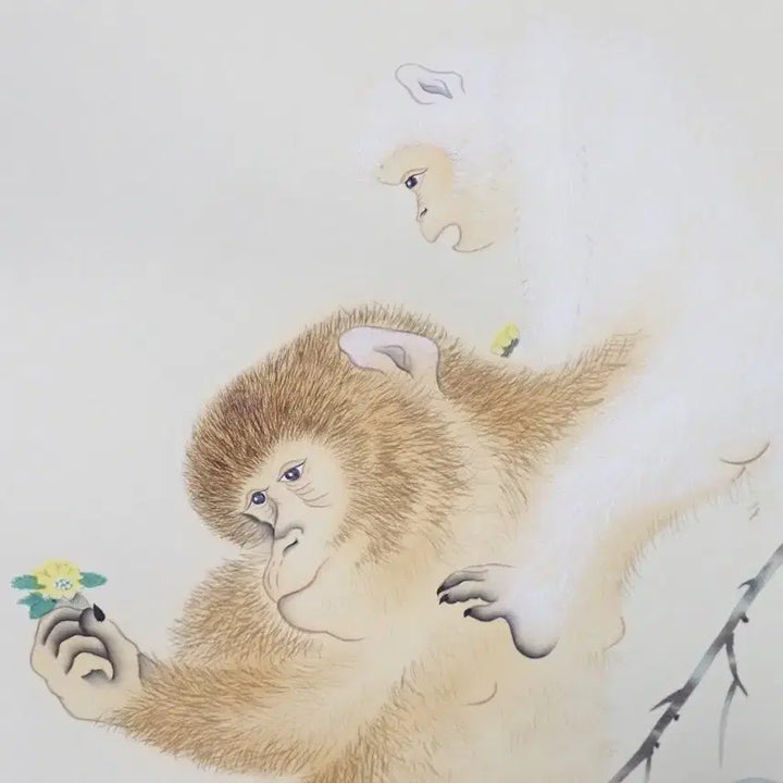 [BUNJANG] Tajima Koha Genuine Hand-Painted Silk Scroll "Fuji and Monkeys" / [육필 진품] 일본 가케지쿠 족자 - 타지마 가호 복수영원도