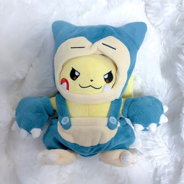[BUNJANG] Pokemon Center Snorlax Poncho Pikachu Plush Doll / 포켓몬센터 잠만보 판초 피카츄 판초츄 인형