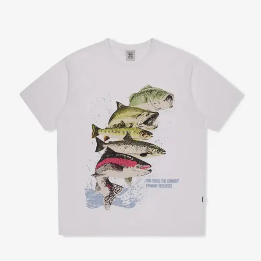 [BUNJANG] Y.E.S Fishes Tee White / 예스아이씨 Y.E.S Fishes Tee White 물고기 프린팅 반팔