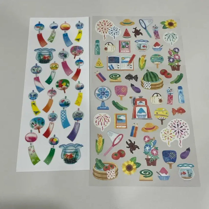 [BUNJANG] Japanese Summer Sticker Bundle (7 Types, Unused) / 일본 여름 스티커 7종 일괄 (미사용품)