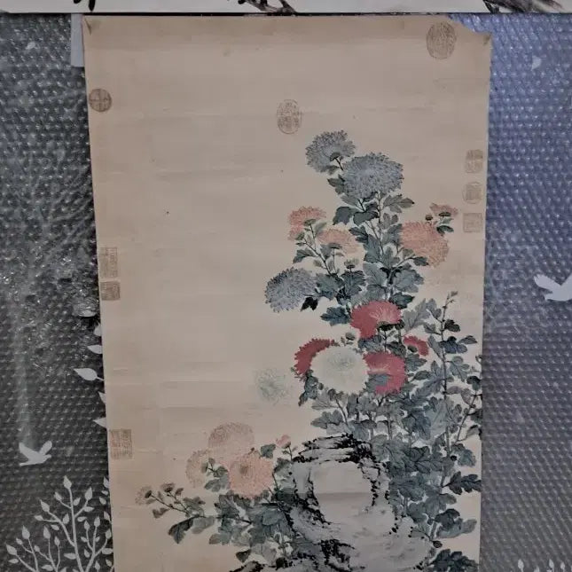 [BUNJANG] Korean Traditional Painting Reproduction Set - "Chrysanthemum Painting" (Qing Dynasty Court Style) / 동양화 영인본 두점