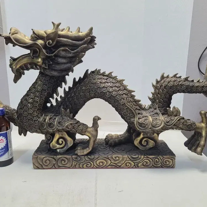[BUNJANG] Oversized Brass Dragon with Yeouiju, L 68cm W 34cm, 11kg / 초대형 황동 용 여의주 단 가로68cm세로34cm무게11kg 판매자강추