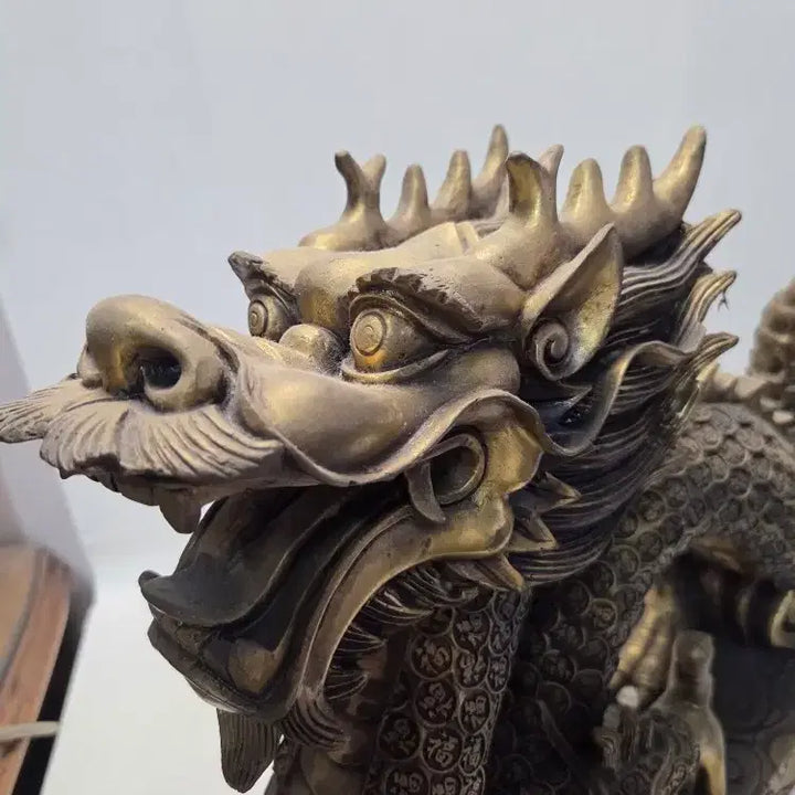 [BUNJANG] Oversized Brass Dragon with Yeouiju, L 68cm W 34cm, 11kg / 초대형 황동 용 여의주 단 가로68cm세로34cm무게11kg 판매자강추