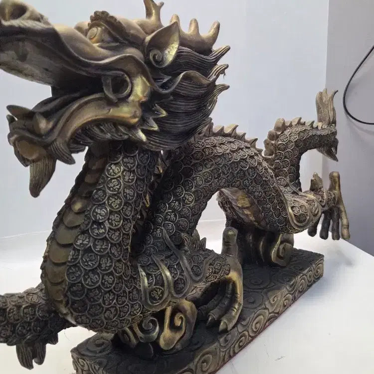 [BUNJANG] Oversized Brass Dragon with Yeouiju, L 68cm W 34cm, 11kg / 초대형 황동 용 여의주 단 가로68cm세로34cm무게11kg 판매자강추