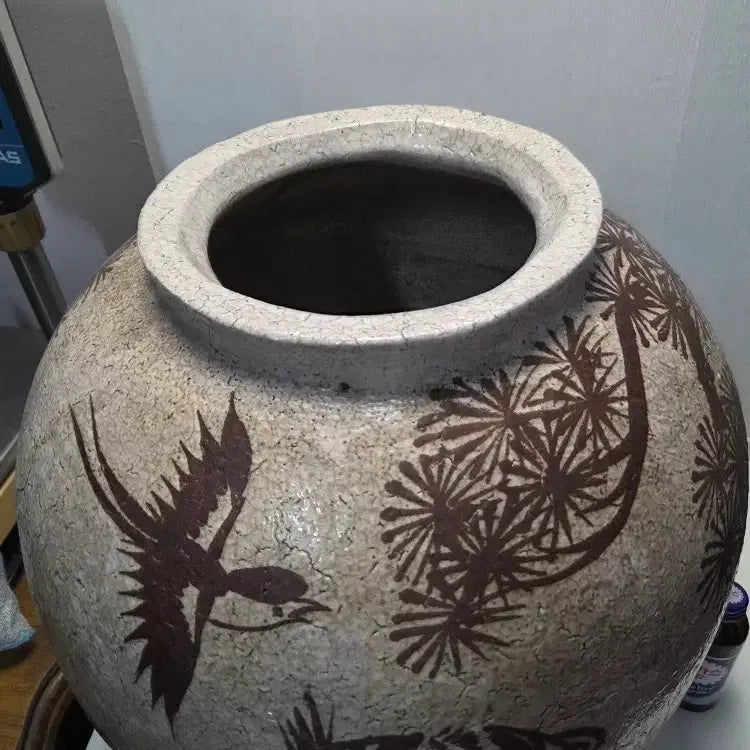 [BUNJANG] Large Song Dynasty Style Celadon Vase with Magpie and Tiger Motif / 초대형 송대 철화 까치호랑이 대단지 높이45cm무게13.4kg 판매자강추