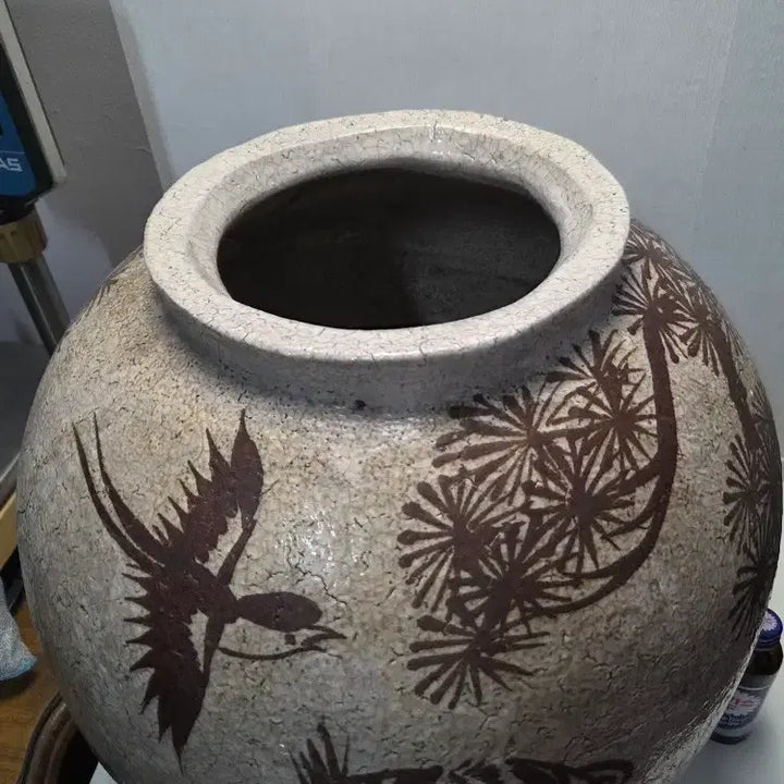 [BUNJANG] Large Song Dynasty Style Celadon Vase with Magpie and Tiger Motif / 초대형 송대 철화 까치호랑이 대단지 높이45cm무게13.4kg 판매자강추