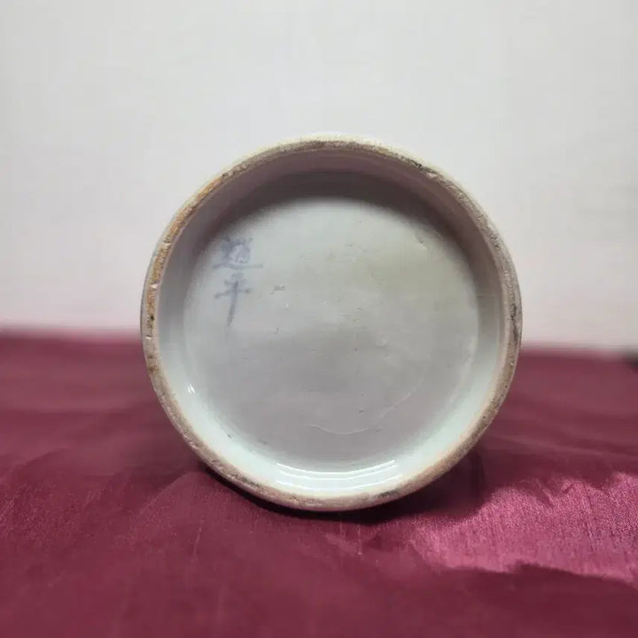 [BUNJANG] Jo Pyeong-do Ye Jo Han-kyung Celadon Porcelain Bamboo Motif Brush Holder / *조평도에 조한경 청화백자 2죽문 도자기 필통(붓통)